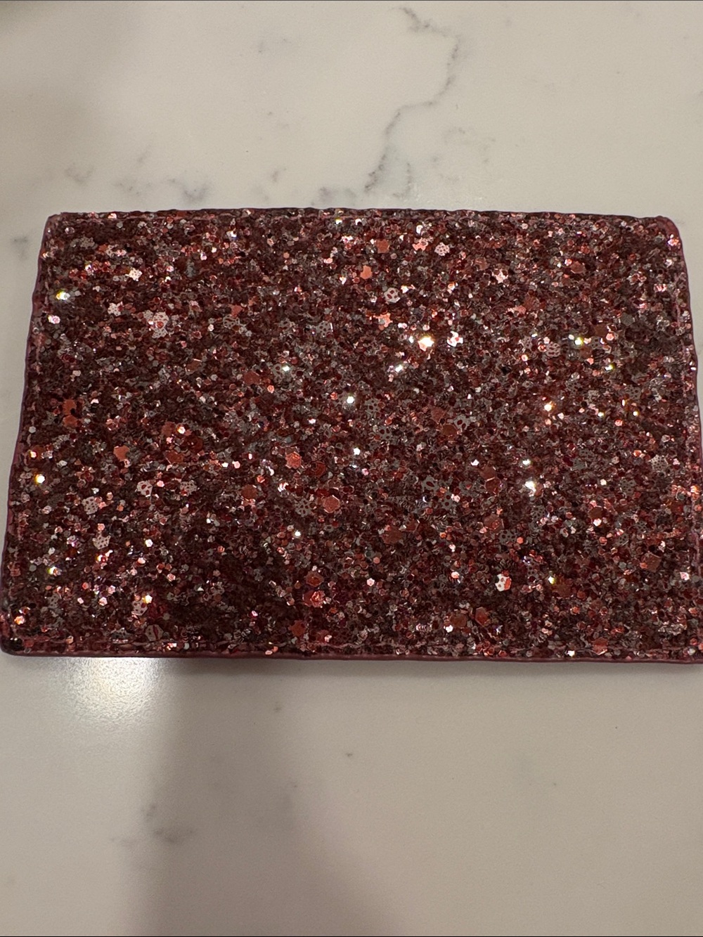 kate spade Rose Pink Glitter Card Holder